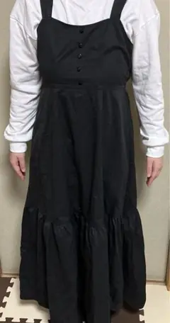 処分とてもお買得☆新品○黒ロングキャミワンピースMサイズ