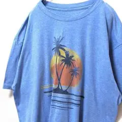 ソノマ ビーチ 海 ロゴ Tシャツ ライトブルー 水色 L 古着