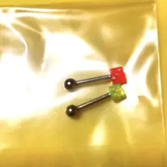 ストレートバーベル　16g サイコロ　ダイスモチーフ　8mm
