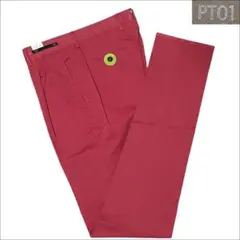 J7128 新品PT01ジェントルマンフィットワンプリーツストレッチパンツ赤44