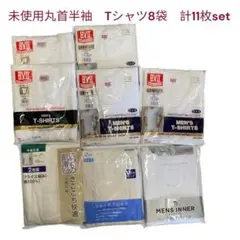 未使用　半袖　丸首Tシャツ　コットン　8袋11枚set 約1万円分　LL