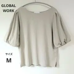 GLOBAL WORK＊バルーンスリーブカットソー プルオーバー きれいめ 上品