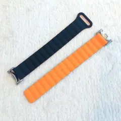 Xiaomi Smart Band 8 対応 換えバンド ブラック×オレンジ