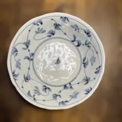 たち吉 青い花模様の陶器製浅皿