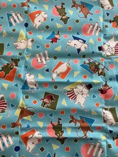 ムーミンキャラクター 綿生地 オックス　ブルー