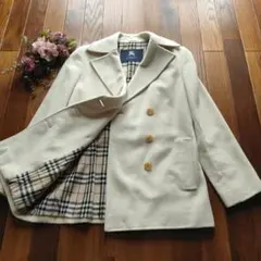 【BURBERRY LONDON】Pコート アンゴラ混 ノバチェックM