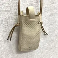 未使用‼︎ MNNG モノノグ　洗える軽量 スマホ ショルダー モバイル ベージュ