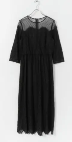 URBAN RESEARCH ROSSO ドットチュール×パネルレースドレス