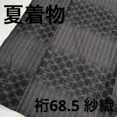 夏物 夏着物 裄68.5 紗織 モダンなデザイン U-8065