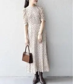 【着用2回】ドットチュールロングワンピ 結婚式 オケージョン パーティー