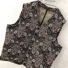 オールドデザイン ジャガード 刺繍 ジレ ベスト ヴィンテージ フリー