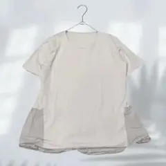ドゥクラッセ Tシャツ 異素材MIX ゆったり シンプル 綿100% E5102