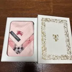 BURBERRY ピンク チェック柄 ハンカチ