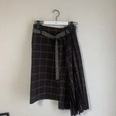sacai チェック プリーツスカート