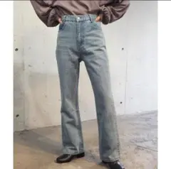 即購入× セミフレアデニムパンツ　サックスブルー