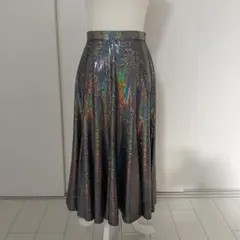 ラメ入りフレアスカート グレー　Lサイズ