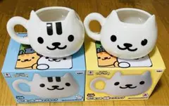 ねこあつめ顔型マグカップ　2種セット　新品