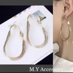 ❤︎ジオメトリックウエーブメタルピアス☆