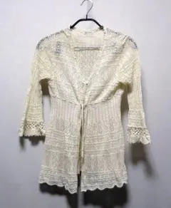 L'EST ROSE レストローズ　アイボリー 総レースカーディガン　F