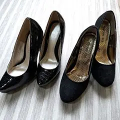 ２足セット♡黒ハイヒールパンプス Sサイズ