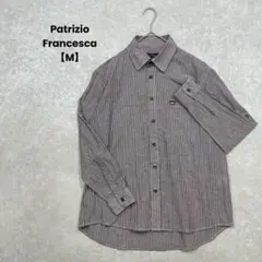 a2243＊Patrizio Francesca 長袖ストライプシャツ【M】