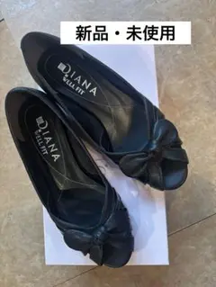 DIANA ブラック フラットシューズ