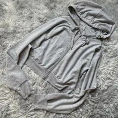 FOREVER 21 クロップド丈ジップパーカー ライトグレー 羽織 サイズM