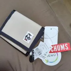 CHUMS 三つ折り財布 ベージュ/多機能・透明IC，最安値!他の方は4300有