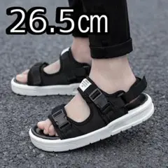 26.5cm　スポーツ サンダル　メンズ　男女兼用　 ブラック　黒　厚底