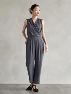 現行♡AIMER カシュクールテーパードオールインワン ストレッチ素材 未使用級