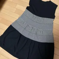 TOKUKOニット縞柄ワンピース
