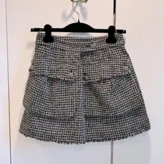 シャネル CHANEL ロゴボタンツイードフレアスカート 台形スカート