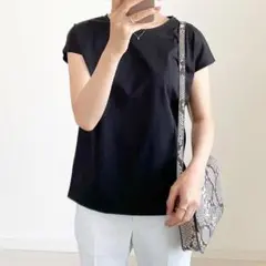 マーセライズドT 黒 ブラック フレンチスリーブ