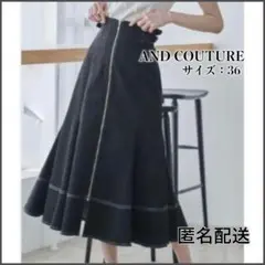 AND COUTURE アンドクチュール センタージップデニムスカート 36