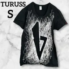レア✨TURUSS 【S】　グラフィックプリント 洗える　Tシャツ 黒　綿100