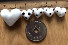 白ハートドット大小5個セット③
