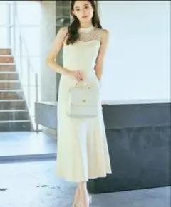 ROYAL PARTY レース切替ノースリーブワンピース
