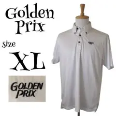 Golden Prix ストライプポロ 半袖シャツ XL ホワイト