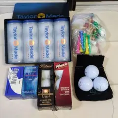 ゴルフボール新品25個中古10個【オマケ】ティー＆マーカー複数個（中古品）