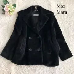 MaxMara 銀タグ テディベアコート ダブルボタン アルパカ ブラック 40
