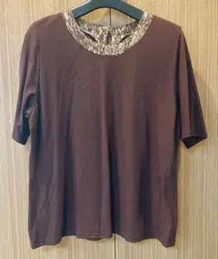 ブラウン 半袖Tシャツ カットソー　（bowbell ちぐさ）　13号