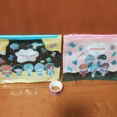 エヴァンゲリオン　透明ポーチ　マスキングテープ　3点セット