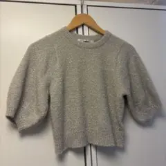 FURFUR ラメ入りグレー半袖ニット