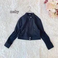 ⚫︎美品　maby マディ ライダース風ジャケット 黒 9号 軽量ジップブルゾン