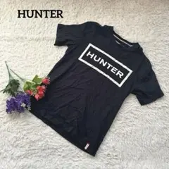HUNTER【BOXロゴ】【コットン】ブラックTシャツ　M