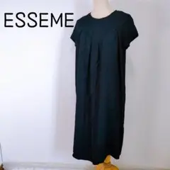 ESSEME ブラック 半袖ワンピース　涼しい　シンプル　着やすい