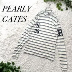 PEARLYGATES インナー 長袖 メンズ ボーダー モックネック 両面