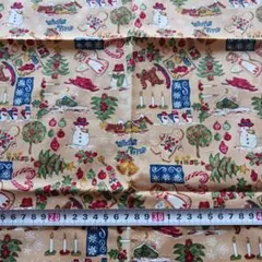 クリスマスモチーフの綿プリント生地　約53✕65cm　221