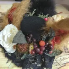 ハロウィン 狐 動物耳としっぽつきミニハット 退廃 ゴシックロリータ