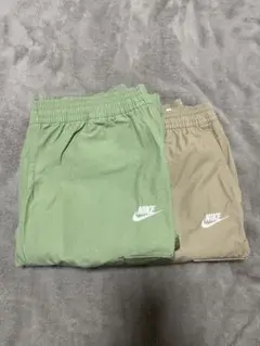 古着　NIKE カーゴパンツ グリーン ベージュ 2本セット